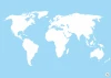 World map white dry-erase board 334 - Graphic design. White map on a blue background.