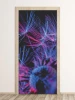 Dandelion door sticker FP 6311 - Graphic design featuring dandelions in shades of blue and pink.
