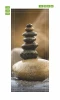 Stone wall mural door sticker FP 6305 - Graphic design featuring stacks of stones against a blurred water background.