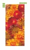 Floral door sticker FP 6310 - Graphic design with flowers in shades of red, orange, and yellow.