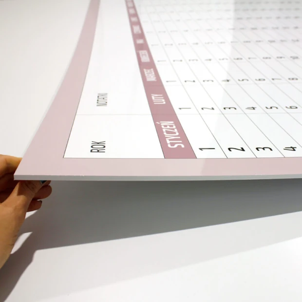 Universal yearly dry-erase calendar, Polish version 283 - Simple layout with a grid of days and months.