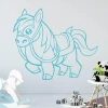 Children\'s wall sticker horse 2389 - Brightly colored horse with big eyes and a long mane.