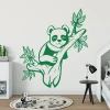 Wall sticker for kids featuring a panda sitting on a branch surrounded by green leaves.