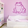 Frog wall sticker for kids - Decor in a pink room with a simple white sofa.