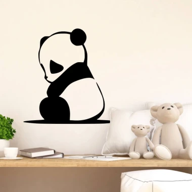 Panda bear wall sticker 2398 - Perfect for a child\'s room with light-colored walls and simple furniture.