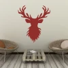 Deer antler wall sticker 2400 - Living room decor with light walls, wooden floor, and furniture.