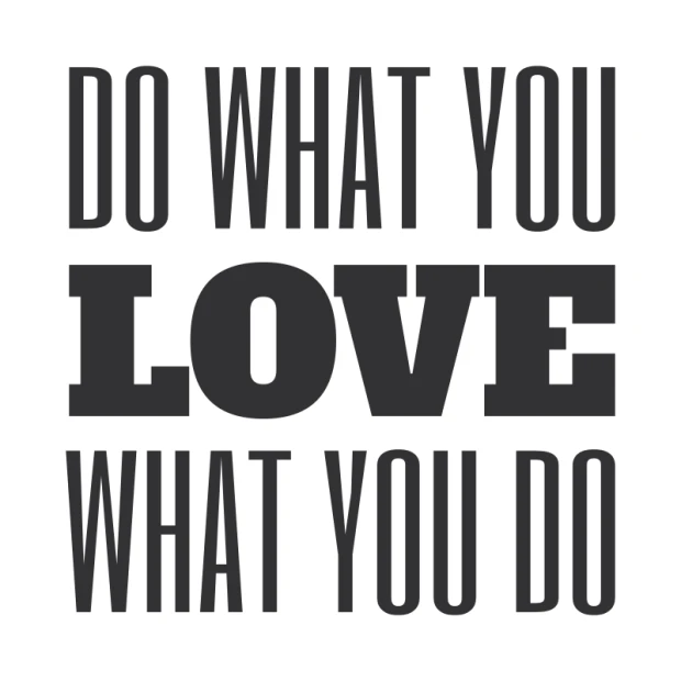 Wall sticker with the phrase "Do what you love" - bold black letters on a white background.