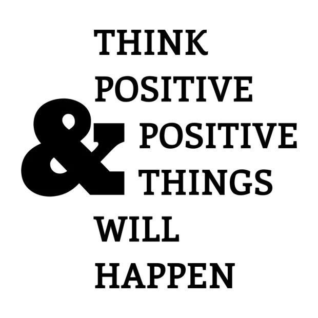 Wall sticker with the phrase "Think Positive" 2394 - Large black letters on a white background.