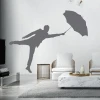 Painting template of a man with an umbrella 2399 - Living room arrangement with light walls and modern minimalist furniture.