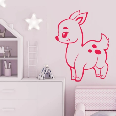 Children\'s deer painting template 2392 - Decor for a child\'s room. Light-colored walls, minimalist furniture.