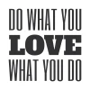 Painting template with the phrase Do what you love 2396 - Graphic design. Text in various sizes arranged in two columns.