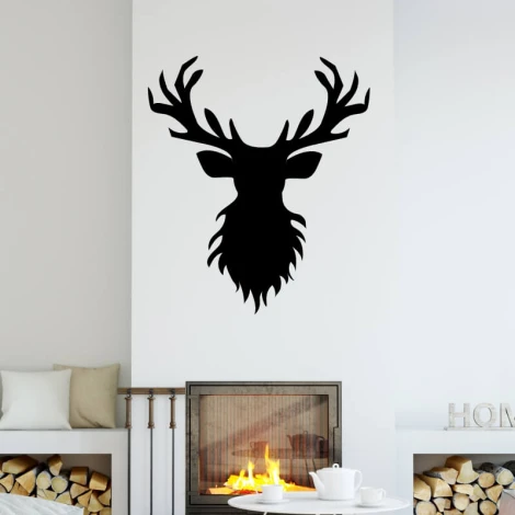 Deer antler wall template 2400 - Living room decor with light-colored walls and minimalist furniture.
