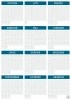 Universal yearly dry-erase calendar 352 - Features a monthly grid with blank spaces for notes.
