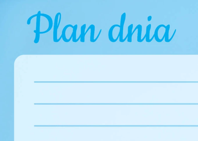 Dry-erase daily planner board with sunflower design. Blue background featuring "Daily Plan" in a light color.