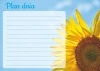 Daily planner dry-erase board sunflower 354 - Blue background with yellow sunflower and lines.