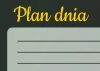 Daily plan dry-erase board ladybug 358 - Graphic design. Yellow text on gray background with horizontal lines.