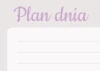 Daily planner whiteboard with floral design. Features purple lines and text on a light background.