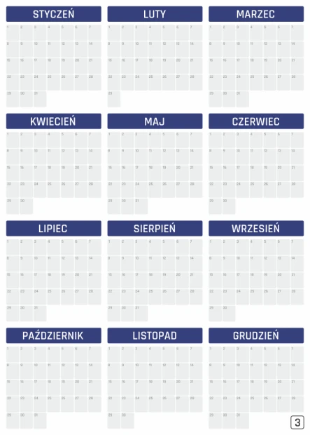Universal dry-erase magnetic calendar board 352 - Graphic design featuring all 12 months.