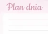 Dry-erase magnetic board with a floral design, featuring a "Daily Plan" title in light colors on a pink background.