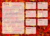 Magnetic dry-erase weekly planner with autumn leaves design in shades of yellow.