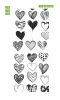 Door sticker wallpaper FP 6324 - Graphic design featuring various hearts in different shapes and patterns.