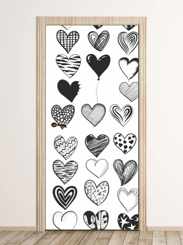 Photo Wallpaper Sticker For Heart Door Fp 6324
