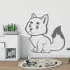Fox wall sticker for kids 2409 - Decorates a child\'s room with light-colored walls and minimalist furniture.