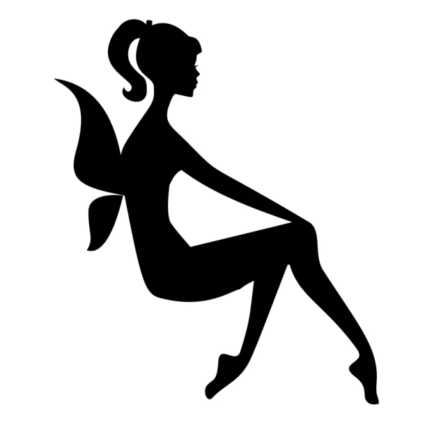 Elf wall sticker 2406 - Graphic design featuring an elf with large ears holding a wand, with simple lines.