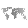 World map wall sticker 05 - Graphic design. Map depicted with dots in various sizes.