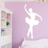 Dancer wall sticker 2404 - Decor for a child\'s room with pink walls and white furniture.