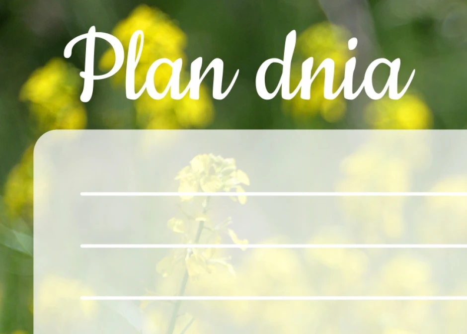 Daily planner whiteboard mak 363 - Graphic design with a floral background, featuring text and writing lines.