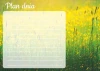 Dry-erase daily planner board 364 - Graphic design with green grass and yellow flowers. White frame with lines.