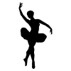 Dancer painting template for kids 2404 - Graphic design featuring a dancer in a dynamic pose with an raised arm.