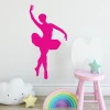 Dancer painting template for kids 2404 - Graphic design featuring a dancer silhouette in a dynamic pose with clouds and a rainbow.
