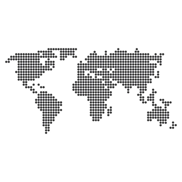 World map painting template 05 - Graphic design featuring continent outlines made of small dots.