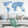 World map painting template 05 - Living room setup. Light-colored walls, sofa in neutral tones.