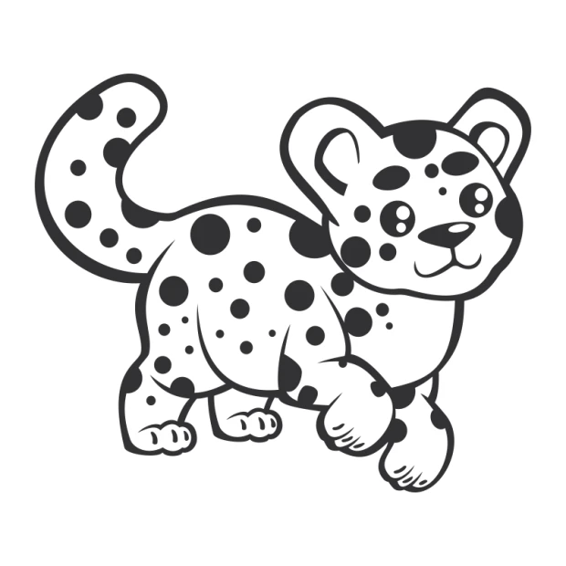 Children\'s painting template Puma 2410 - Features a graphic design of a puma with large eyes and round ears.