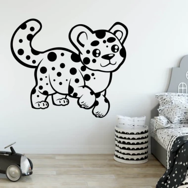 Children\'s painting template Puma 2410 - Graphic design featuring a puma with big eyes and round ears.