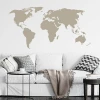 World map painting template 06 - Living room setup with light walls, white sofa, and patterned cushions.