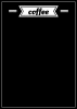 Coffee chalkboard 067 - Black board with white "coffee" text and simple lines at the top.