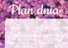 Magnetic dry-erase board with a daily planner design featuring purple flowers and text.