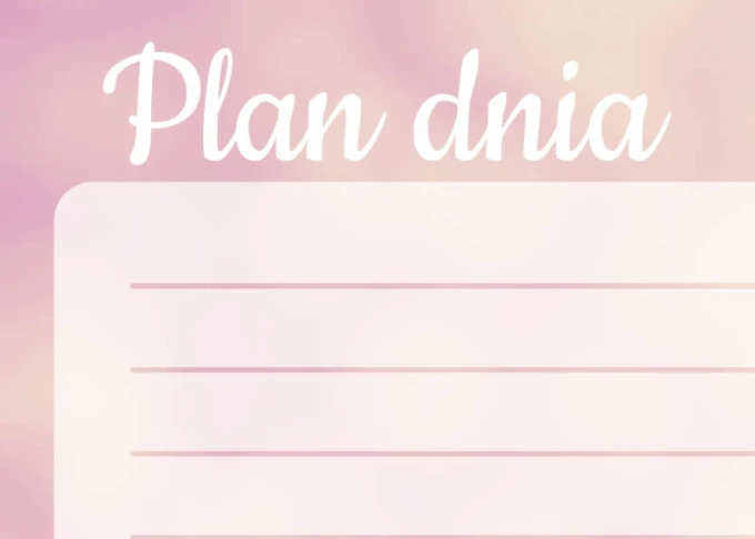Magnetic dry-erase board Day Plan Lotus 361 - Graphic design with pink shades and empty spaces for notes.