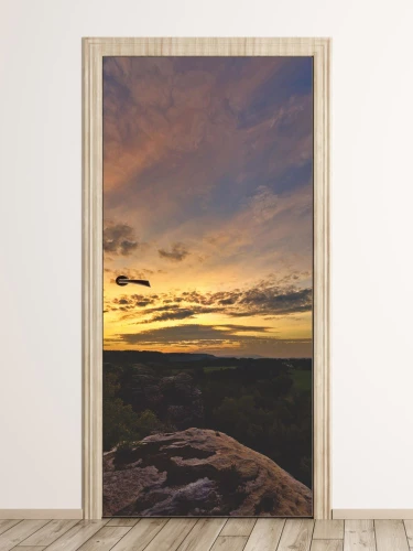 Wallpaper Sticker For Door In Mountains Fp 6336