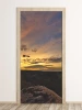 Mountain landscape door sticker FP 6336 - Graphic design featuring a sunset over a mountain scenery.