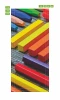 Colorful chalk door sticker FP 6332 - Graphic design with simple, rectangular shapes in vibrant colors.
