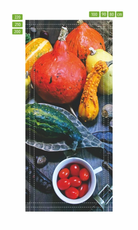 Vegetable and fruit door sticker FP 6330 - Graphic design featuring a variety of vegetables and fruits.