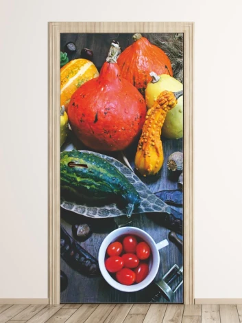 Fruit and vegetable door sticker FP 6330 - Graphic design featuring various fruits and vegetables.