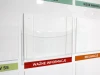 A4 hanging pocket made of plexiglass, 4cm deep, for vertical/horizontal use - ideal for minimalist office decor.