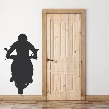 Motorcycle wall sticker 2308 - Hallway decor. Light-colored walls, wooden doors.