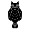 Wall sticker owl 2416 - Graphic design. Geometric owl with distinct shapes and sharp lines.